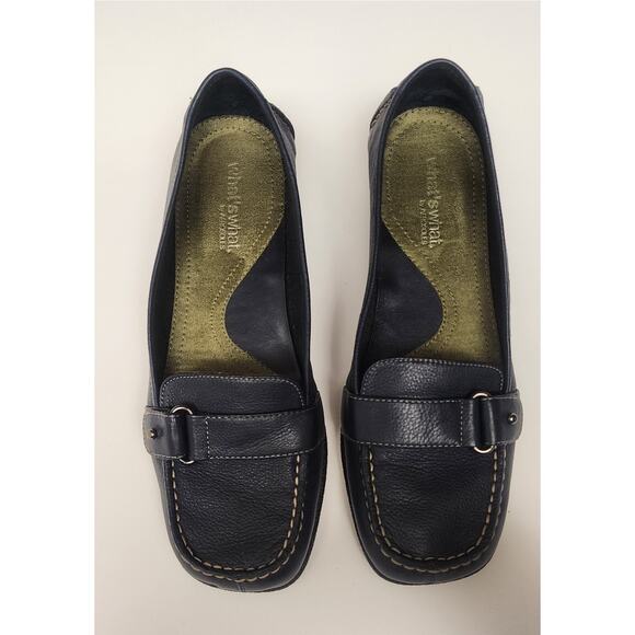 What's What By Aerosoles Low Wedge Slip On Loafer Shoes Color Blue Size 6M - Picture 7 of 11